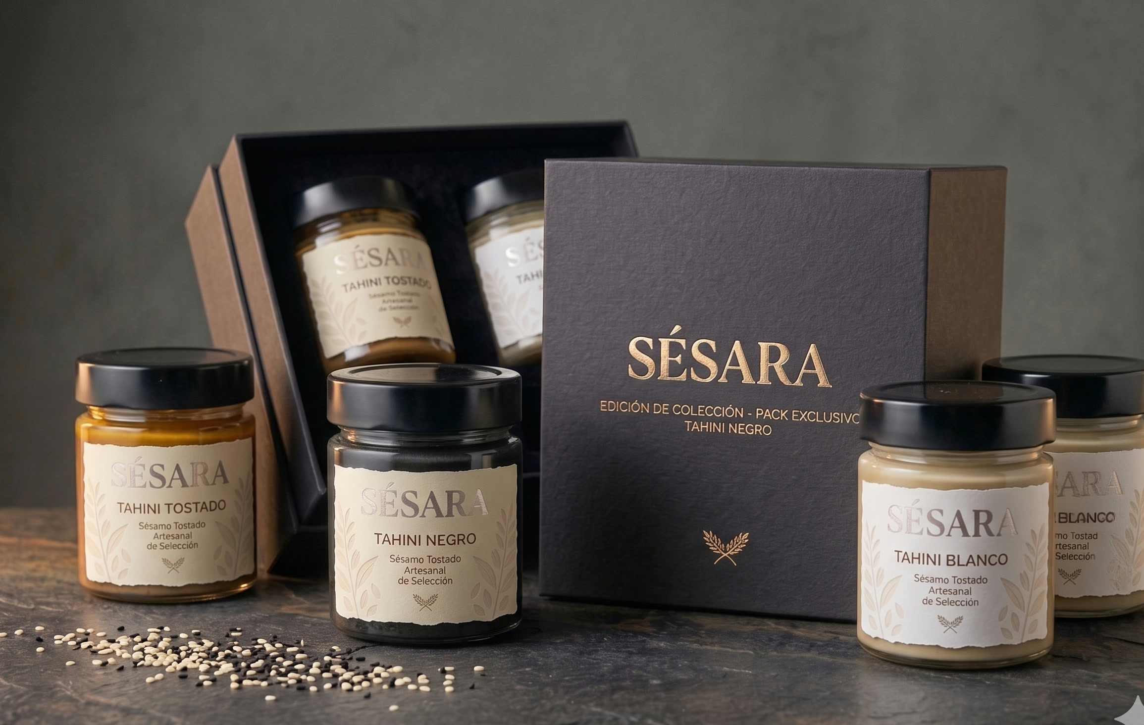 Sésara discovery pack — three tahinis