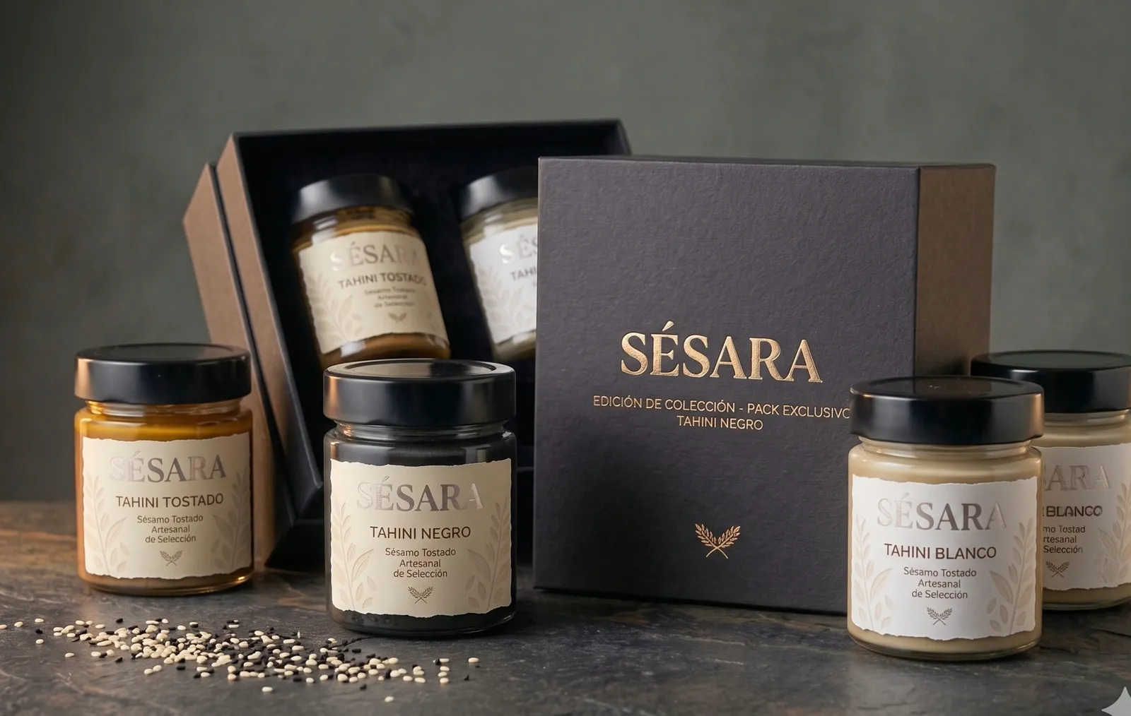 Sésara discovery pack — three tahinis